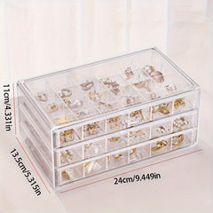 Transparent Jewelry Storage Box Large Capacity Drawer Style Case