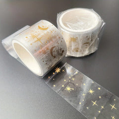 PET Bronzing Washi Tape Waterproof Transparent Decorative