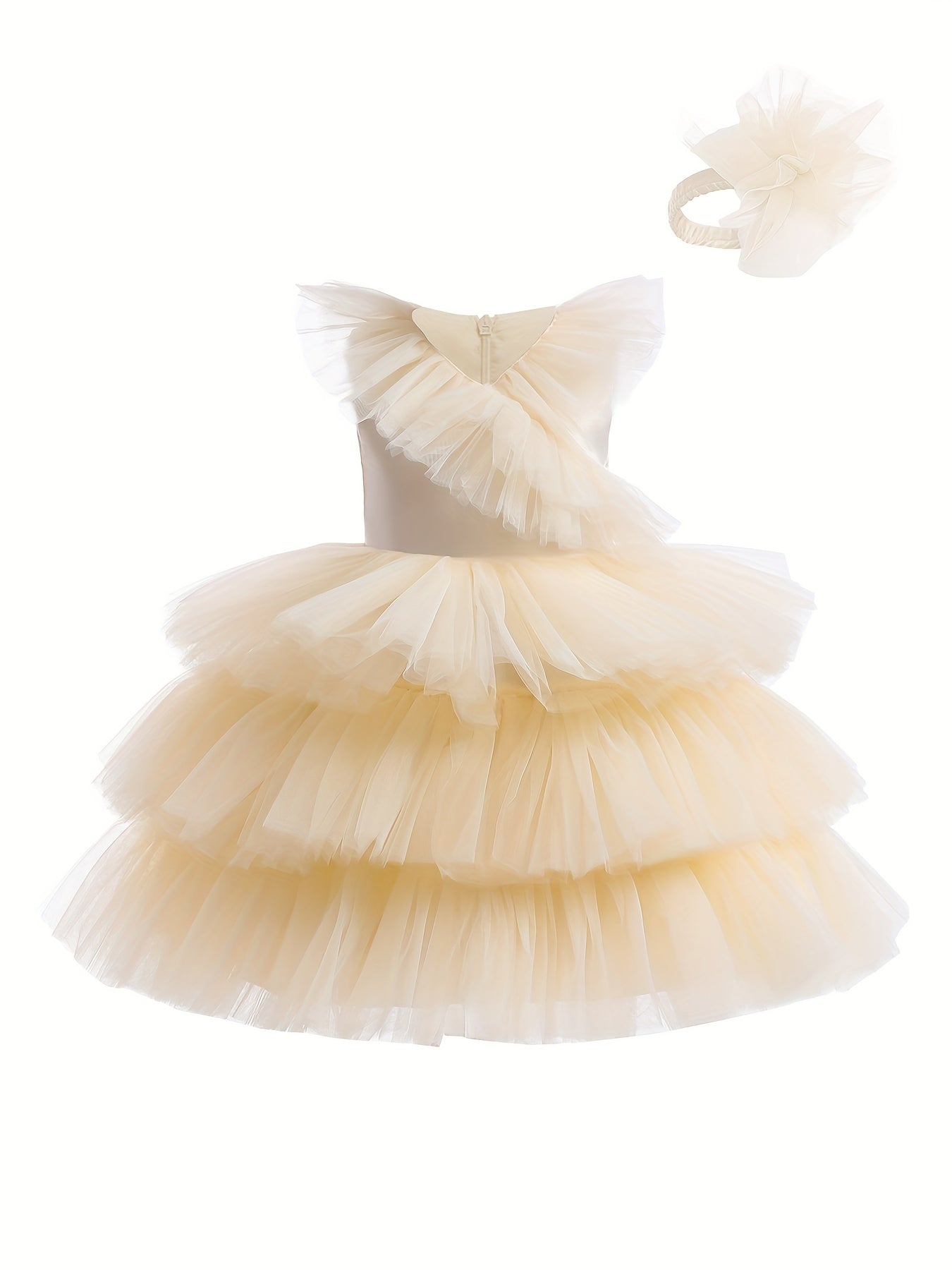 Puffy Tiered Princess Dress Grace Outfit for Wedding Birthday Party Performance