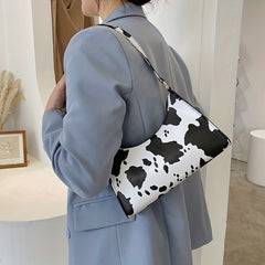 Animal Pattern Shoulder Bag Zipper Baguette Bag Underarm Bag