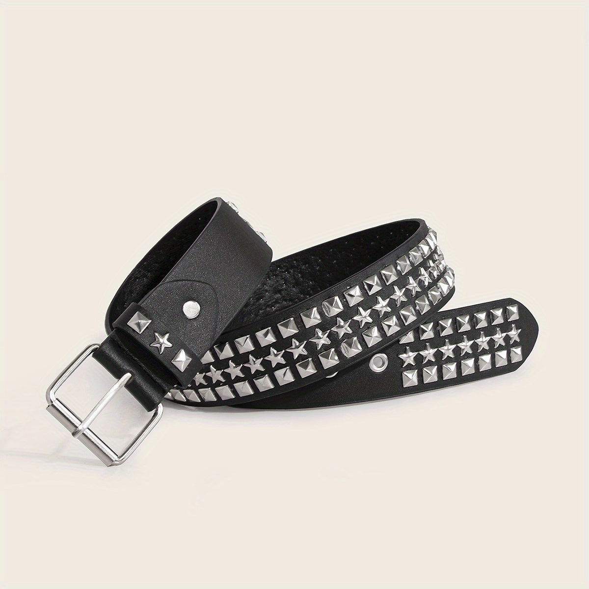 Punk Rivet Studded Belt Hip Hop PU Belt Y2K Jeans Pants Belt Women Gothic