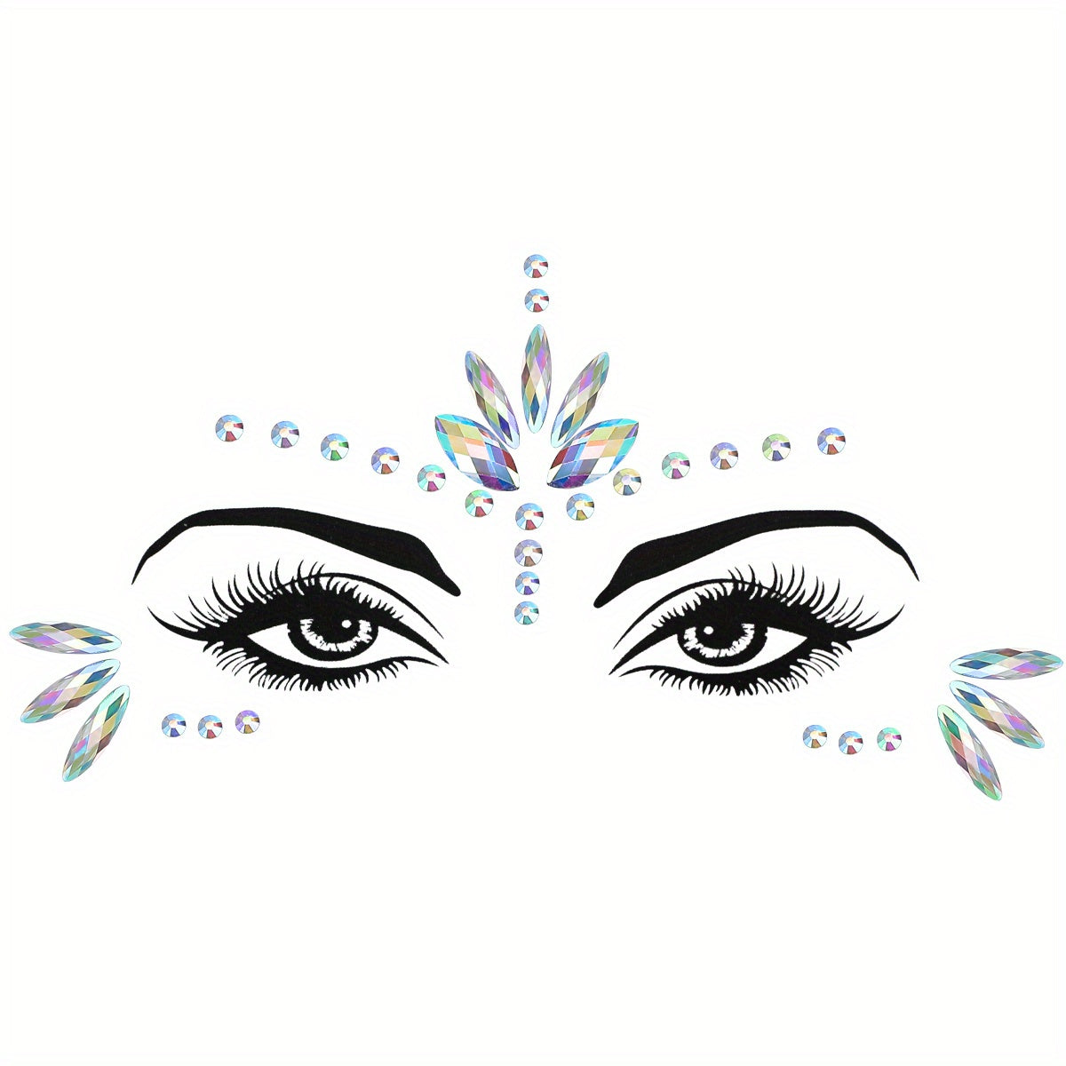 EYENICE Mermaid Face Jewels & Body Glitter Holographic Alien Costume