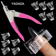 10 Nail Clips For Polygel Fingernail Extension Forms Tips With Acrylic Clippers