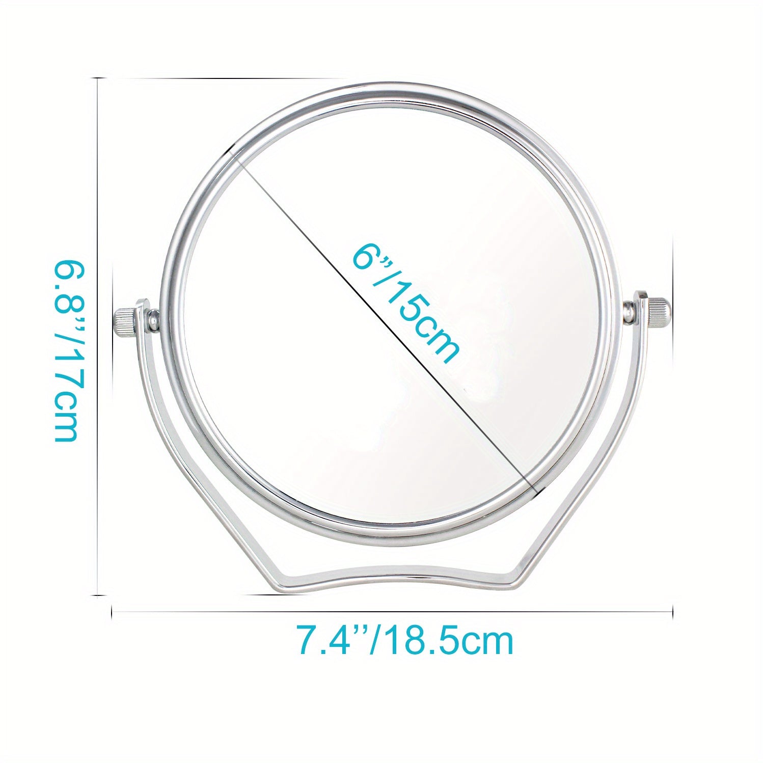 Portable Round Travel Mirror 1X/10X Magnification Handle 360 Swivel Men Women
