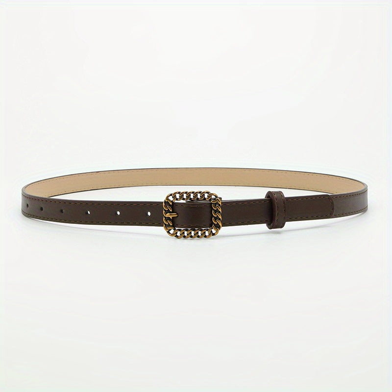 Vintage Hollow Out Buckle PU Waist Belt for Women