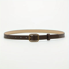 Vintage Hollow Out Buckle PU Waist Belt for Women