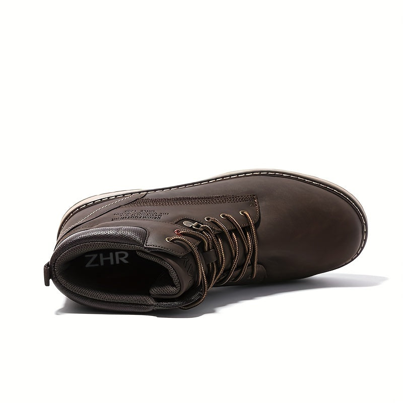 Men's Lace Up High Top Boots for Outdoor Walking