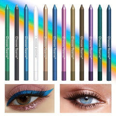 Waterproof Eyeliner Pencil Set 12 Glitter & Matte Dual Use Eye Liner