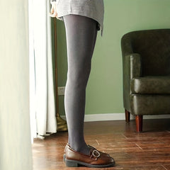 Opaque Ribbed Tights High Waist Pantyhose