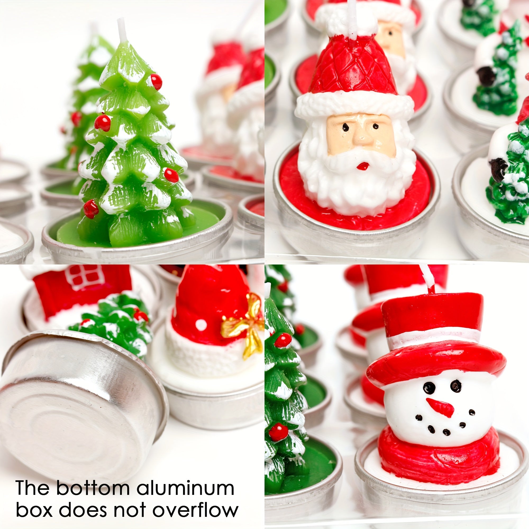 12PCS Christmas Tree Candles Decorative Holiday Home Decor