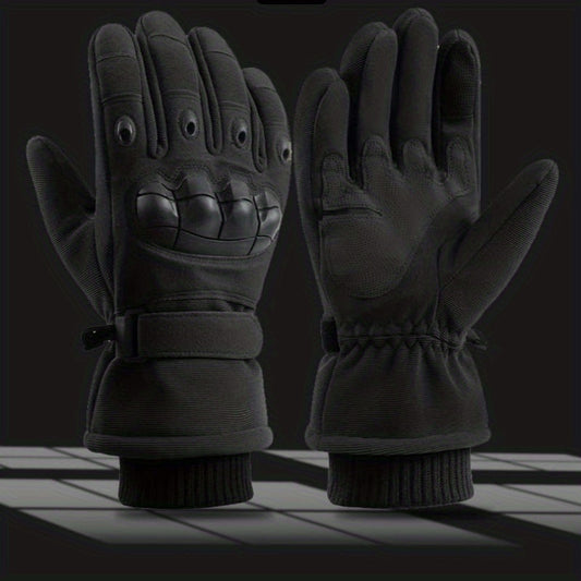 Men's Winter Velvet Windproof Touch Screen Gloves