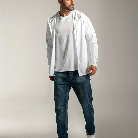 Men's UPF 50 Sun Protection Zip Hoodie Long Sleeve Quick Dry Tops