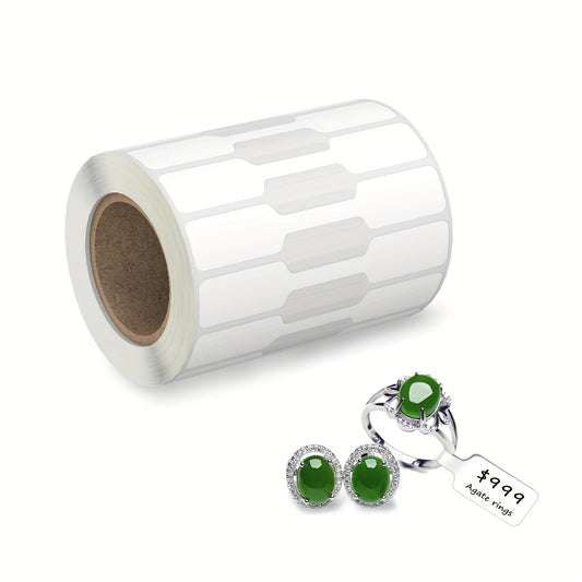 500pcs Jewelry Tags Roll Self Adhesive Blank Dumbbell Tags for Bracelet