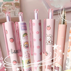 6 Pcs 0.5mm Tea Princess Gel Pen Set