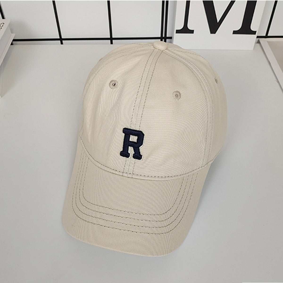 Men's R Letter Embroidery Baseball Cap Sun Hat Casual Style Hat
