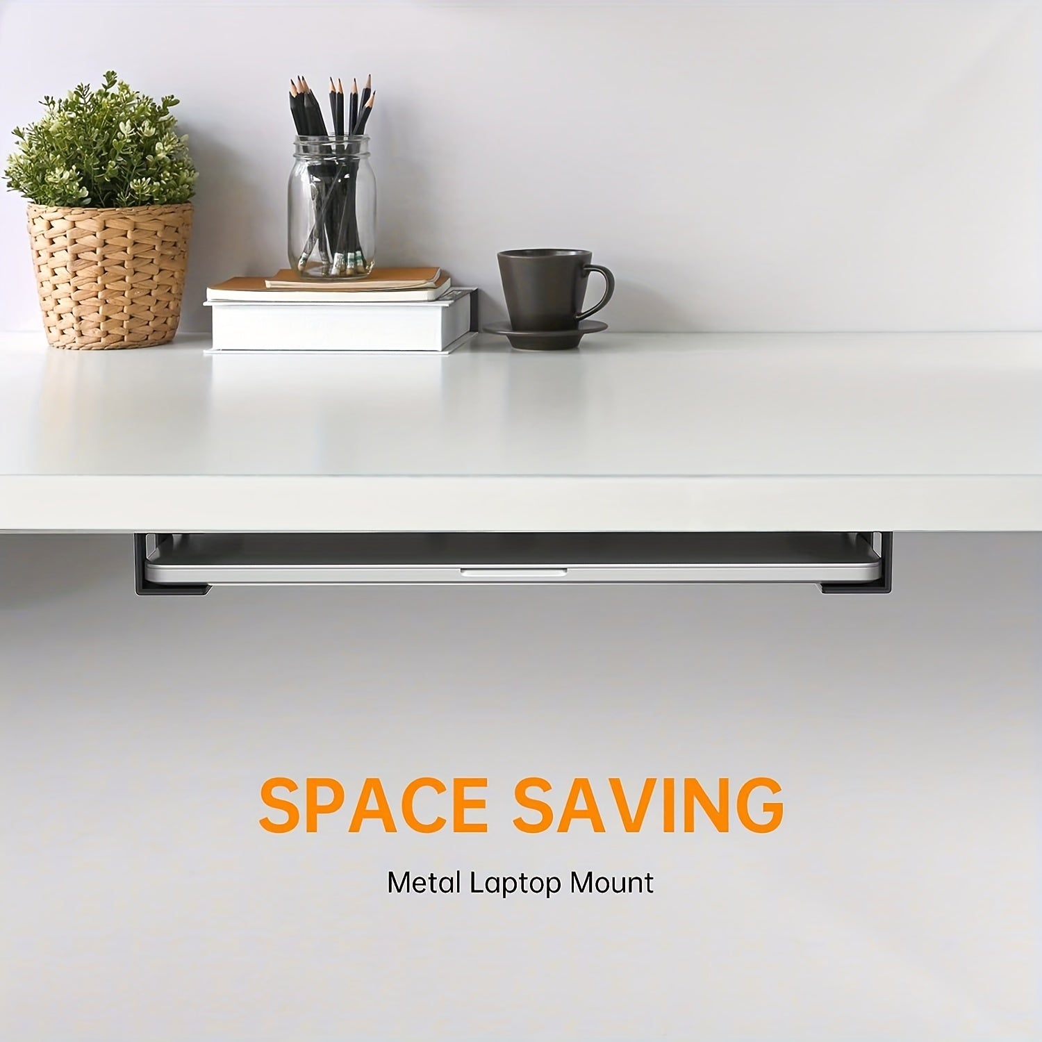 Under Desk Laptop Holder Mount with Screw - Under Table Laptop Mount Bracket