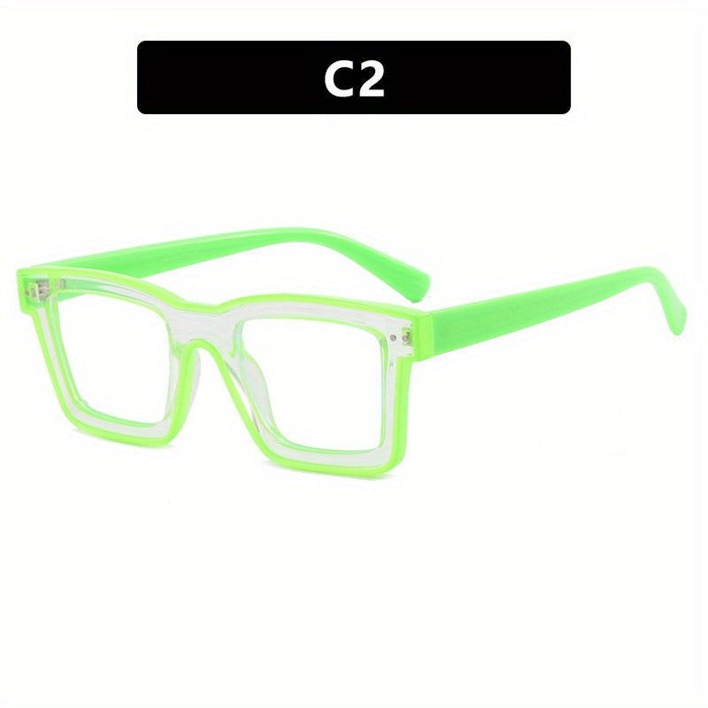 Y2K Square Anti Light Glasses Clear Lens Party Club