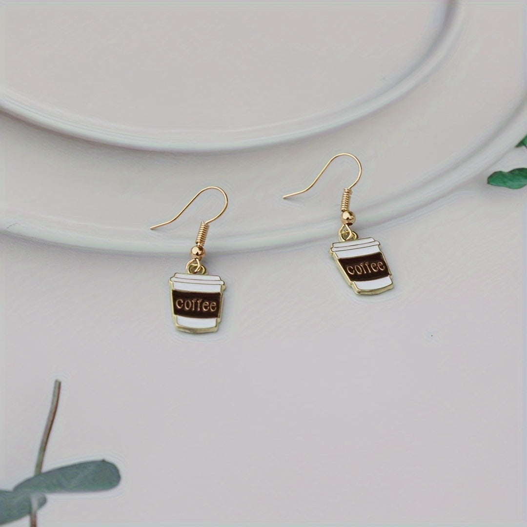 Coffee Cup Earrings Retro Party Jewelry Gift For Women