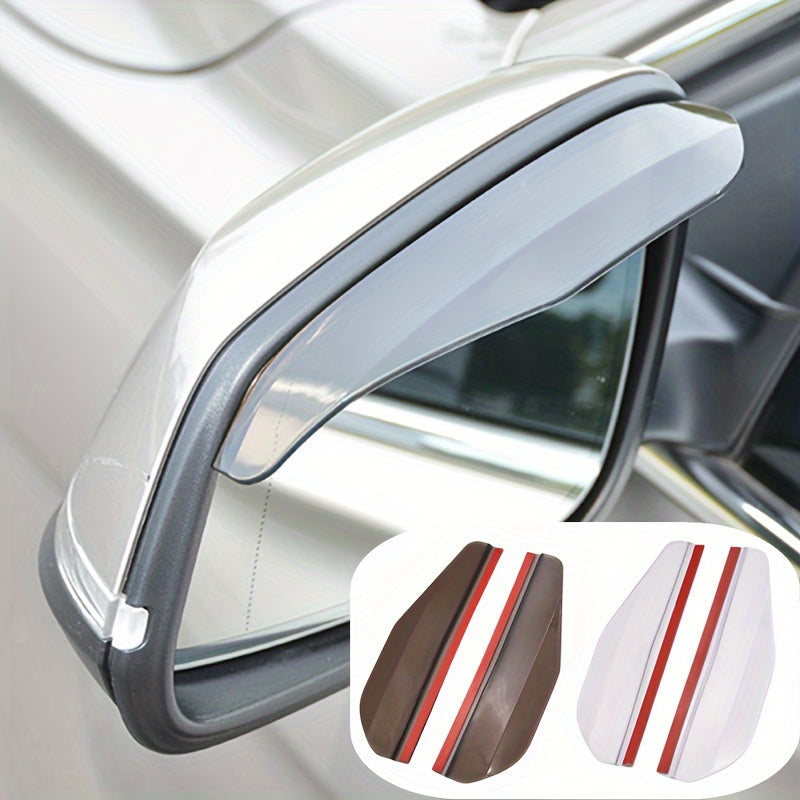 2pcs Car Rearview Mirror Rain Eyebrows Universal PVC Rain Shield Sunshade