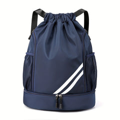 Drawstring Gym Bag Polyester Softshell with Pockets