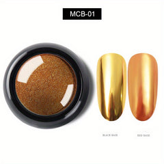 Holographic Red Magic Mirror Nail Powder Purple Nail Art Pigment