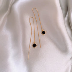 Square Gems Linear Earrings Threader Earrings Gift