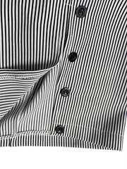 Stripe Print Crop Trousers with Pockets