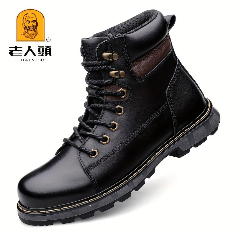 LAORENTOU Men's Leather Oxford Waterproof Ankle Boots