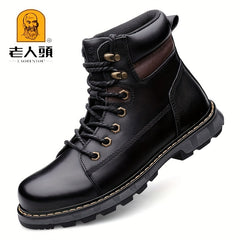 LAORENTOU Men's Leather Oxford Waterproof Ankle Boots