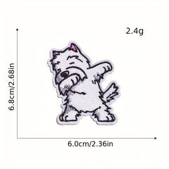 5pcs Doggy Iron On Patches Sew On Embroidered Applique Repair Patch DIY Crafts