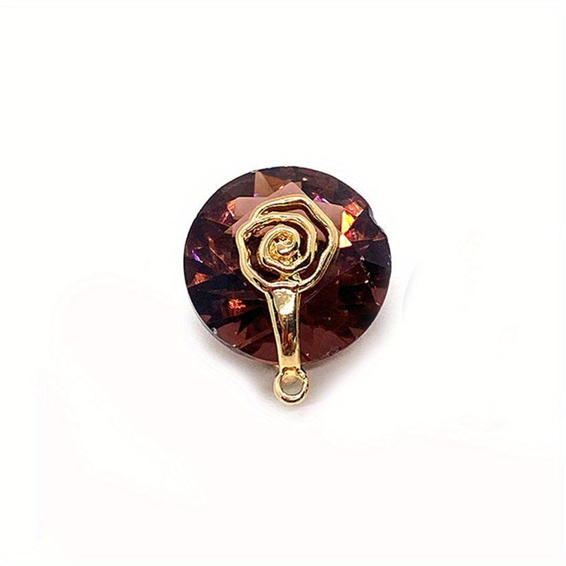 Natural Stone Faceted Crystal Pendant 14mm Round DIY Jewelry