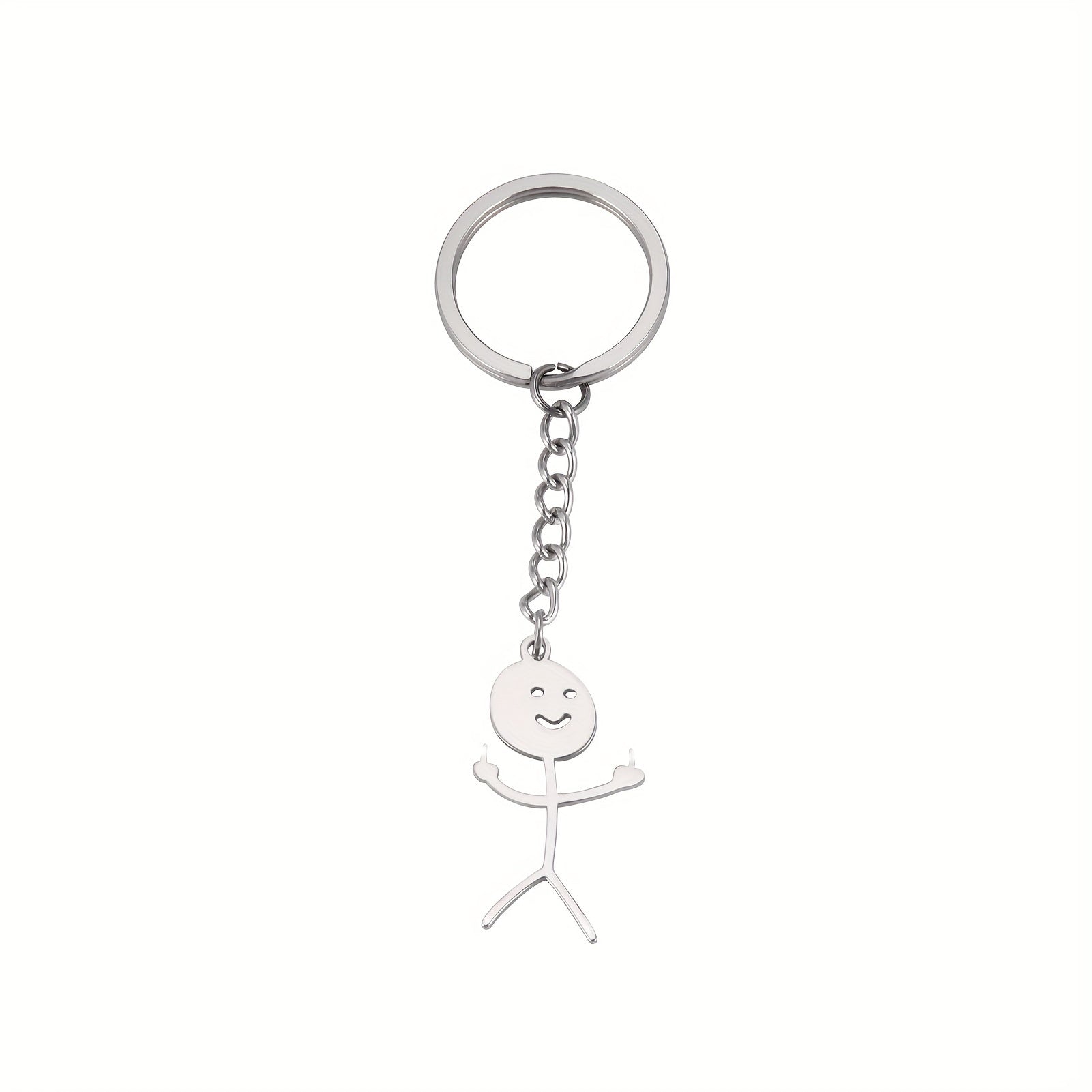 Funny Man Keychain Titanium Steel Couple Gift Keyring