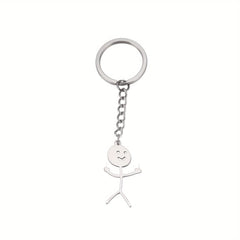 Funny Man Keychain Titanium Steel Couple Gift Keyring