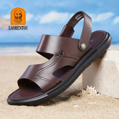 LAORENTOU Men's Non Slip Sandals Wear resistant Comfy Beach Shoes