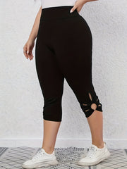 Ring Linked Skinny Capris Leggings for Women