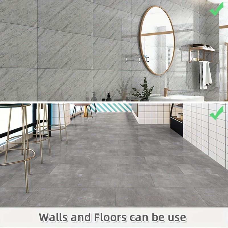 10pcs PVC Marble Floor Stickers Waterproof Bathroom Decals