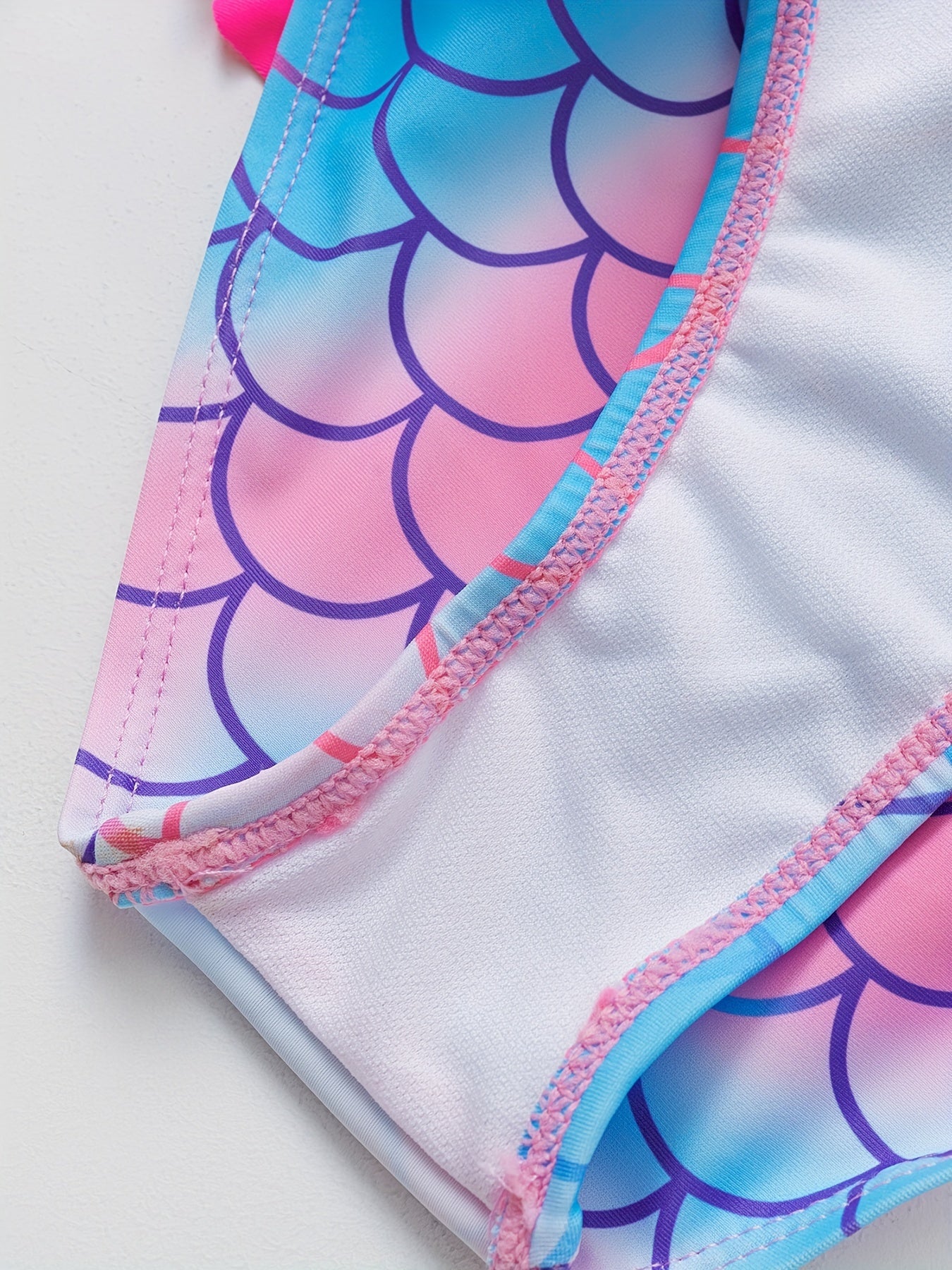 Girls Mermaid Style Fish Scale Tankini Swimsuit