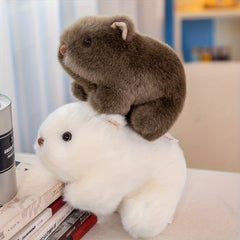 Soft Plush Hamster Toy Gray & Fur with Eyes Gift for Birthdays Holidays