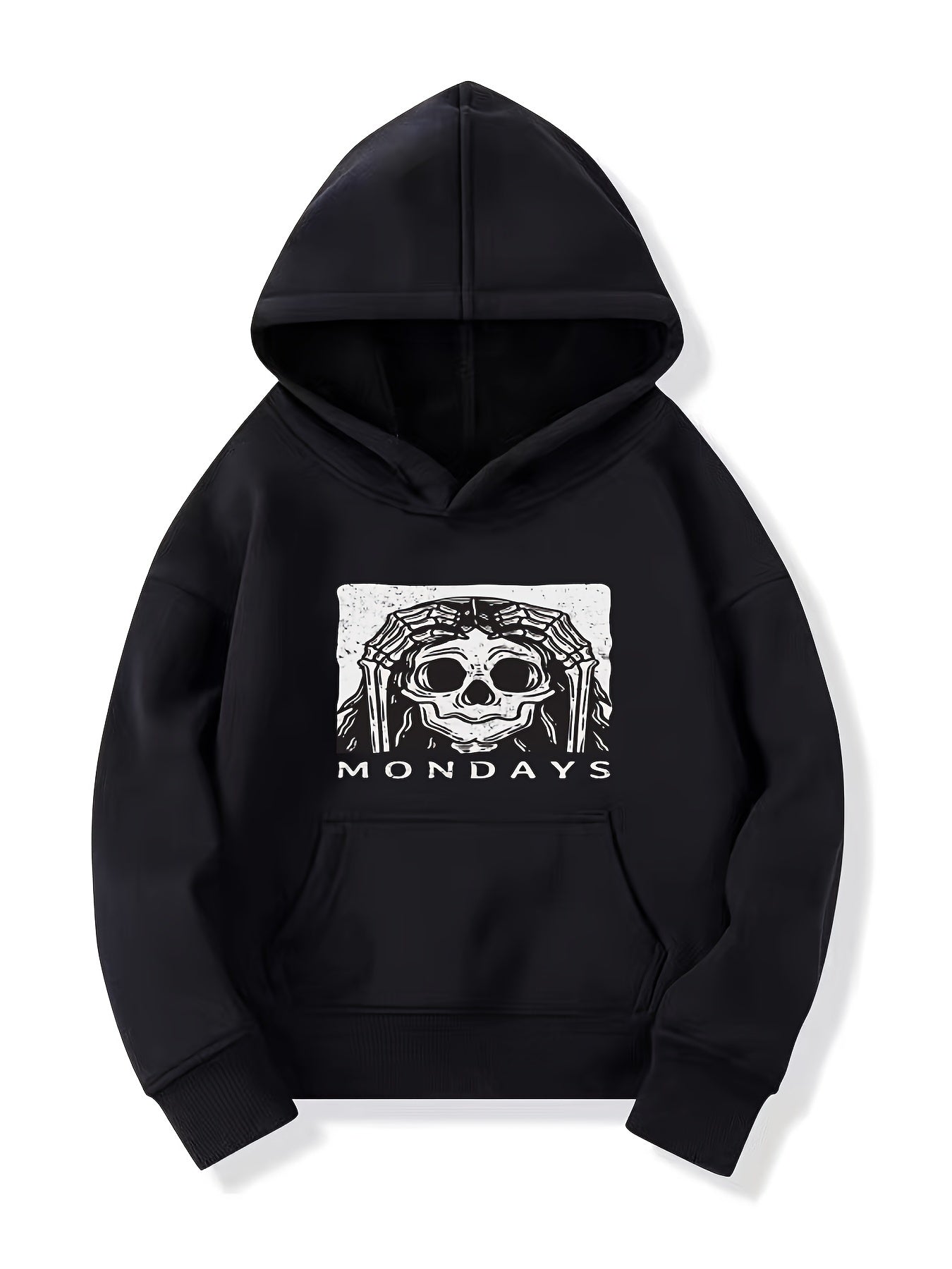 Monday Skull Pattern Smart Hoodie For Girls