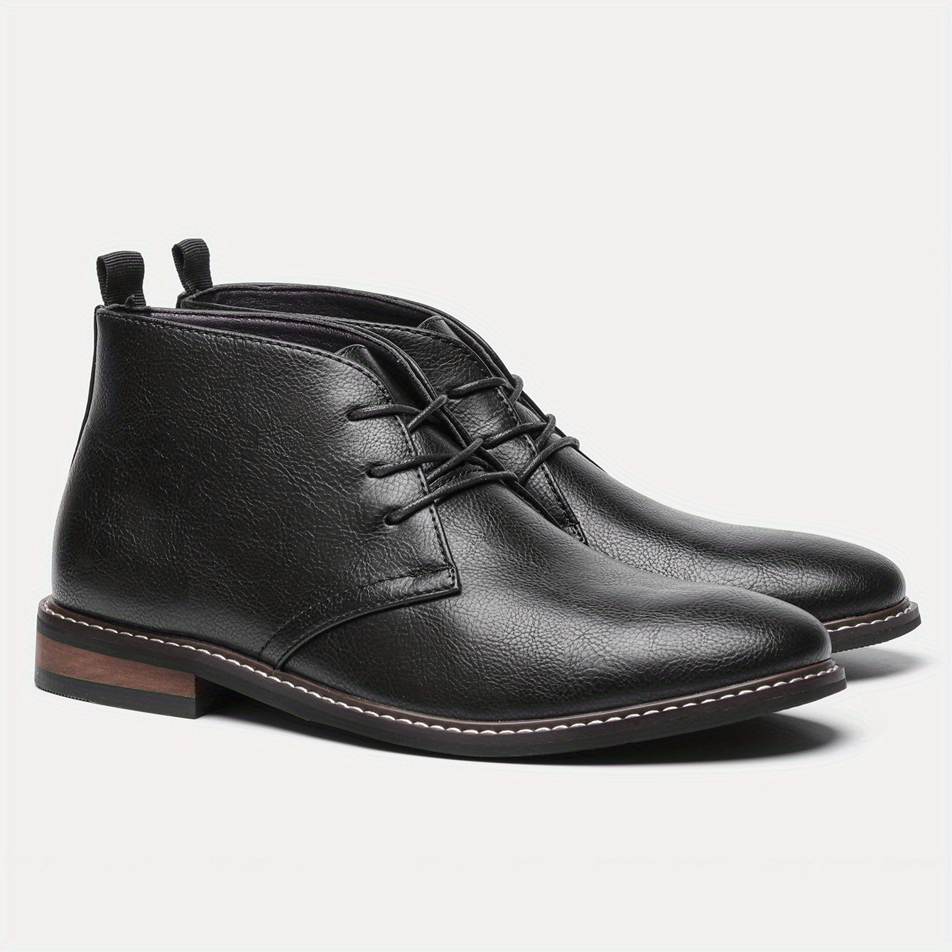 Men's Round Toe Lace Up Chukka Boots High Top Ankle Dress Boots