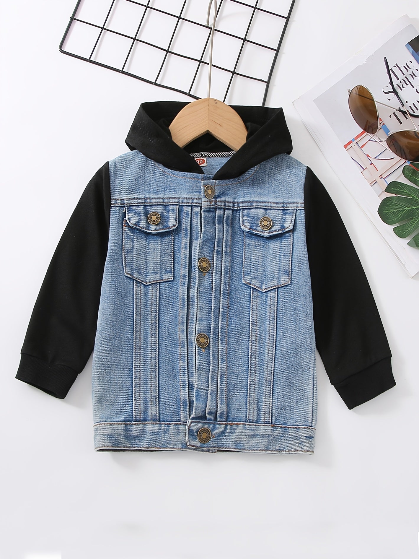 Camouflage Hooded Denim Jacket for Toddler Boys