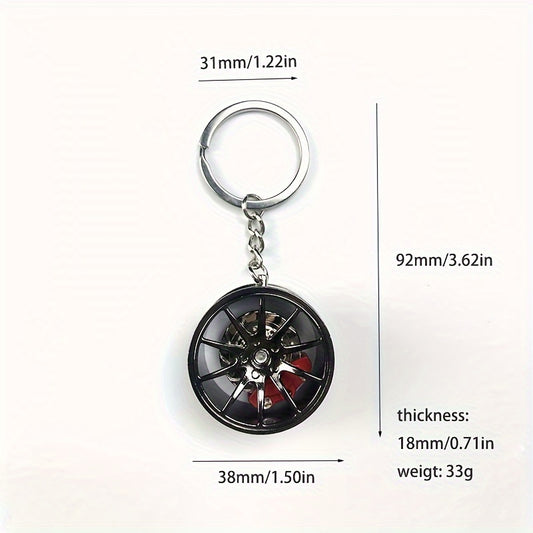 Metal Wheel Tire Keychain Pendant for Car Keys Backpacks Wallets