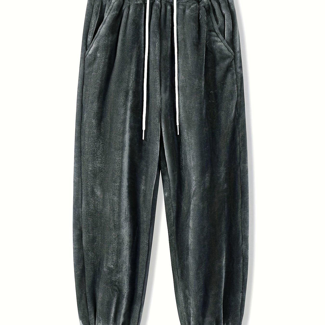 Men's Plush Thermal Sweatpants Pocket Jogger Pants