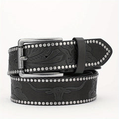 Alloy Buckle PU Striped Belt for Men