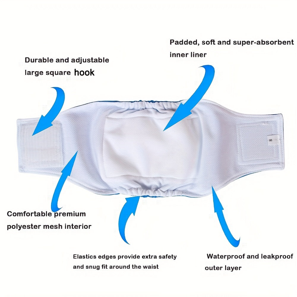 Washable Male Dog Belly Bands 4 Layers Maximum Protection Comfort