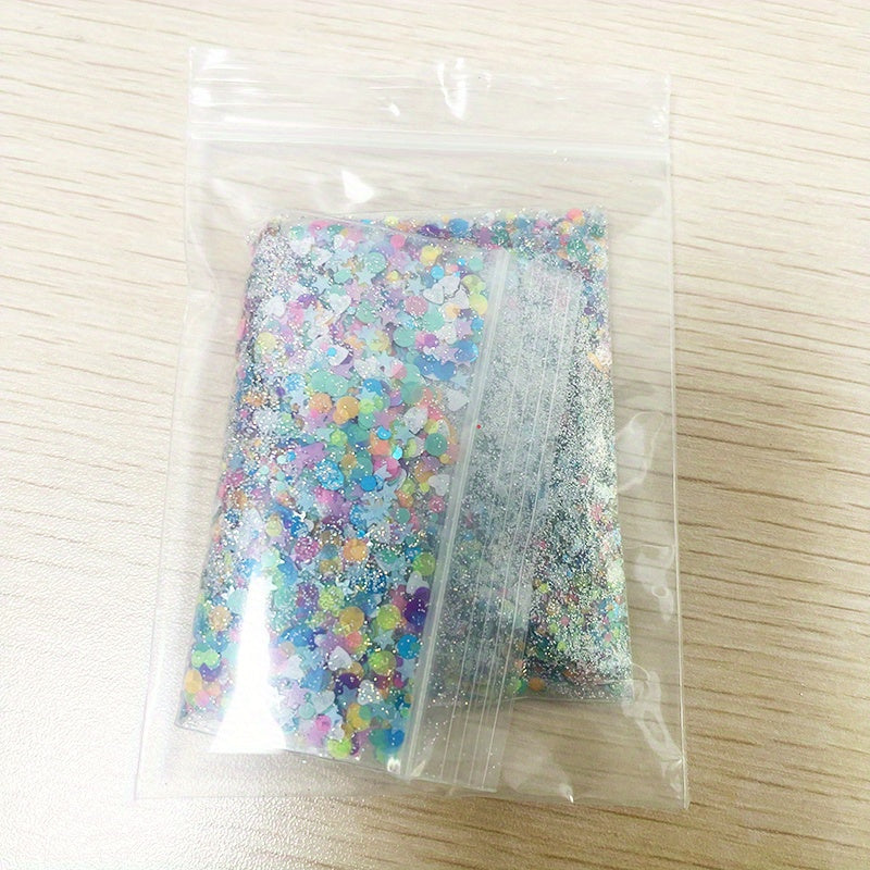 10g Holographic Nail Glitter Powder Mixed Shape Flakes Sequins for Manicure DIY