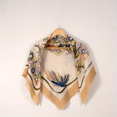 Boho Square Scarf Frayed Edge Tassel Shawl Casual Windproof Head Wrap
