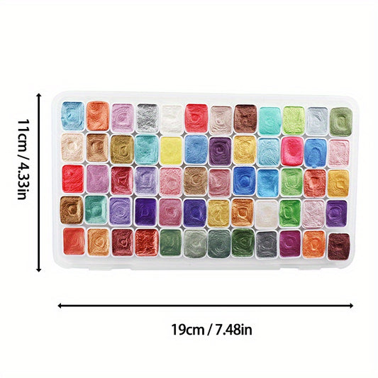 60 Colors Metallic Glitter Watercolor Paint Set for Artists