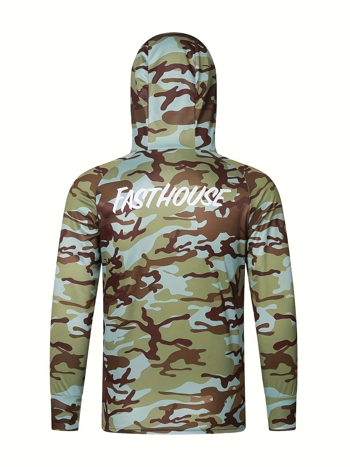 Men's Camo UPF 50 Sun Protection Hooded Jacket Quick Dry Rash Guard