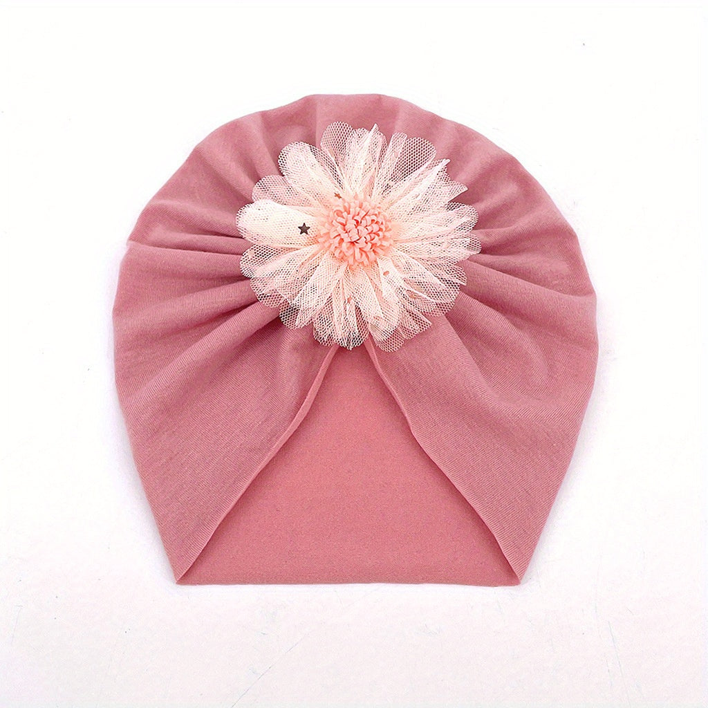 Breathable Mesh Gauze Flower Baby Hat